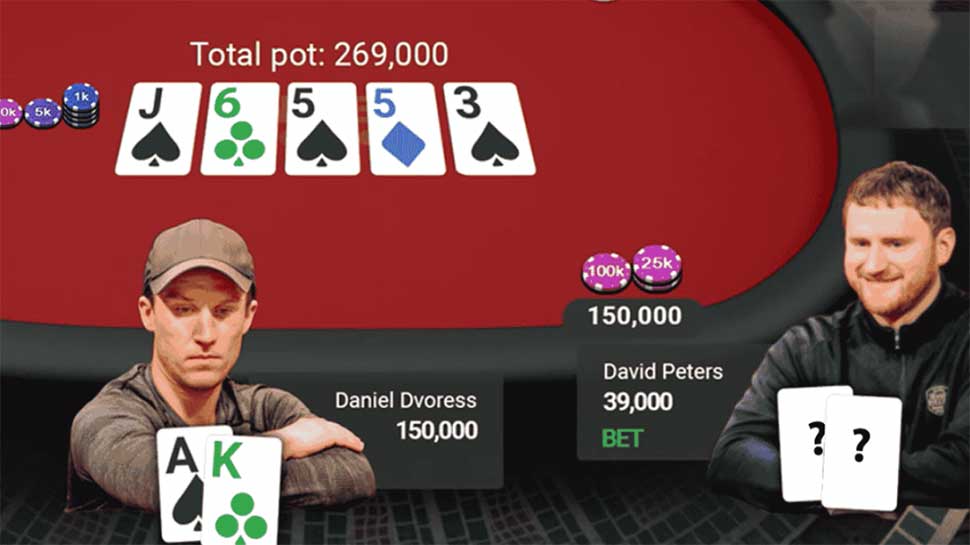 ClubGG牌局分析：德州撲克河牌用A高跟注All in ClubGG Daniel Dvoress/David Peters