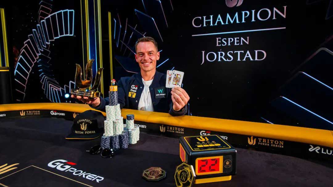 前WSOP主賽冠軍Espen Jorstad 擊敗Phil Ivey 奪生涯首座Triton冠軍!