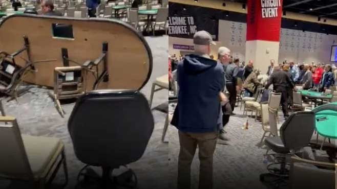 WSOP世界撲克巡迴賽 暴怒男子掀翻三張主賽牌桌